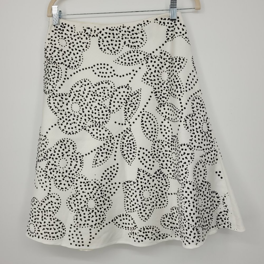 White House Black Market Floral Beaded Skirt